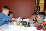 And now is series of pictures on the topic - “first board in the last round”. The fight for medals between 8 years old Kazybek Nogerbek from Kazakhstan and Praggnanandhaa from India. The champion after this party became a compatriot of Ananda.