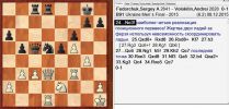 The game against Fedorchuk appeared to be typically sycilian. Sergey was a bit slow with his kingside attack and I could make the counterblow in center. The most memorable for me was most precise realization of advantage